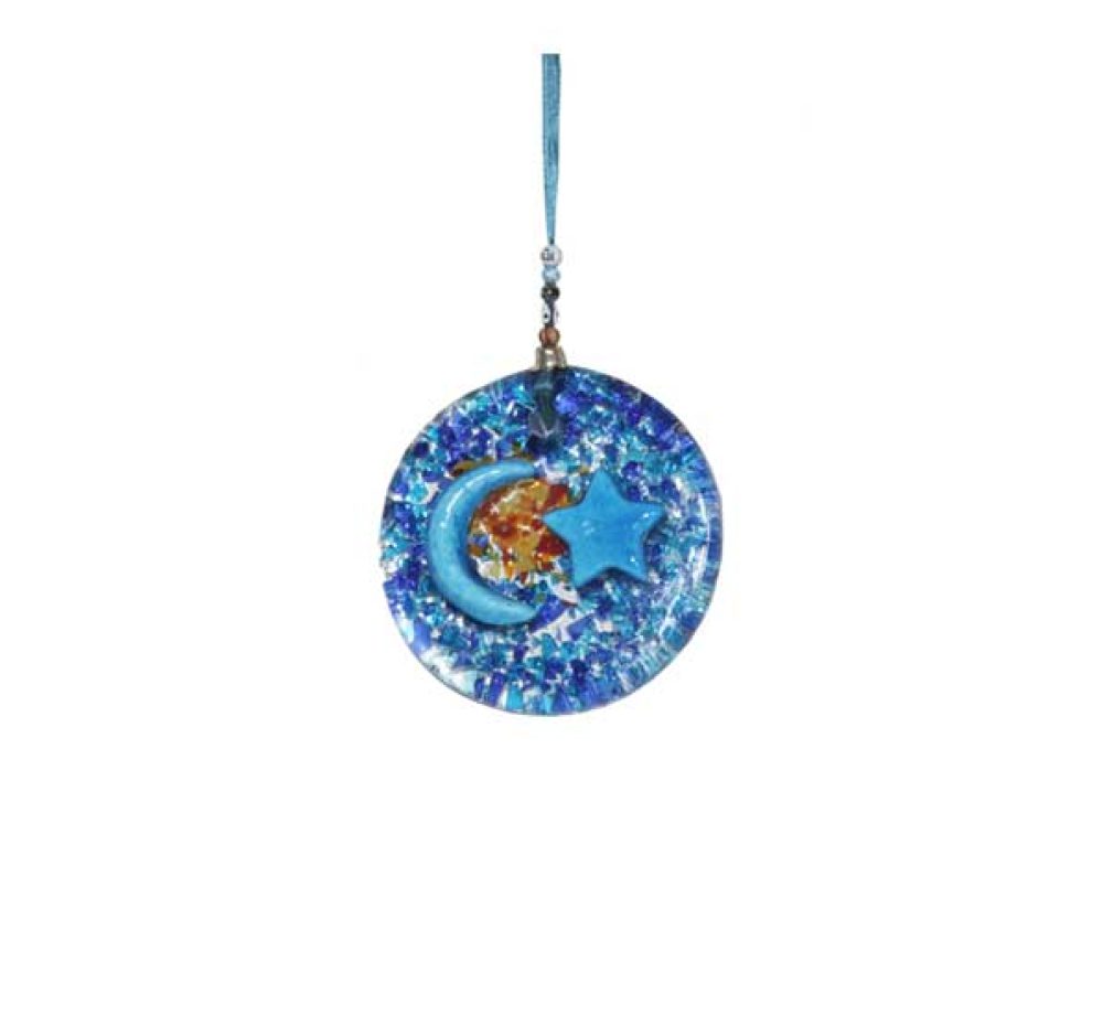 thick glass round small wall hanging