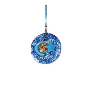 thick glass round small wall hanging