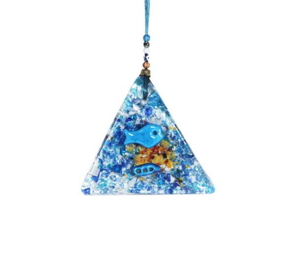 thick glass small triangle wall hanging