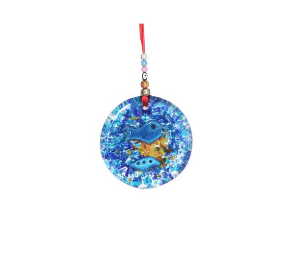 thick glass small round wall hanging