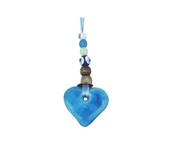 heart car mirror hanging kharmohre bead