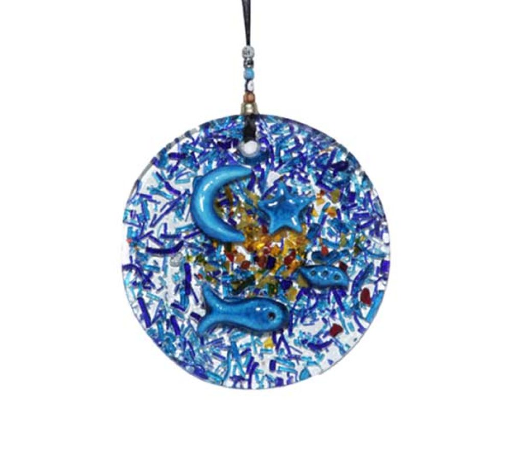 thick glass Large Round Wall Hanging (Key Holder)