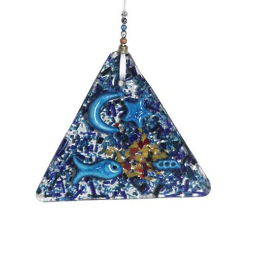 Thick glass large triangle wall hanging
