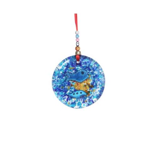 thick glass small round wall hanging