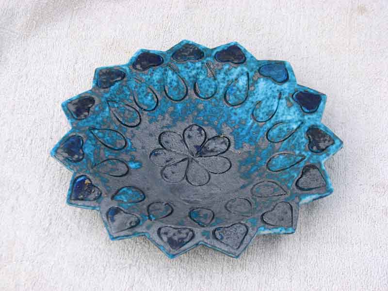kharmohre persian blue serving plate