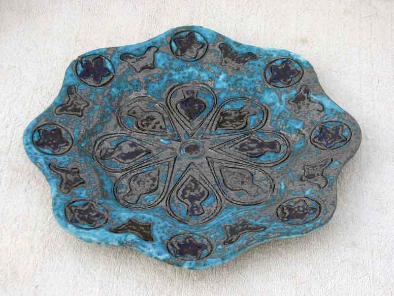 kharmohre persian blue serving plate